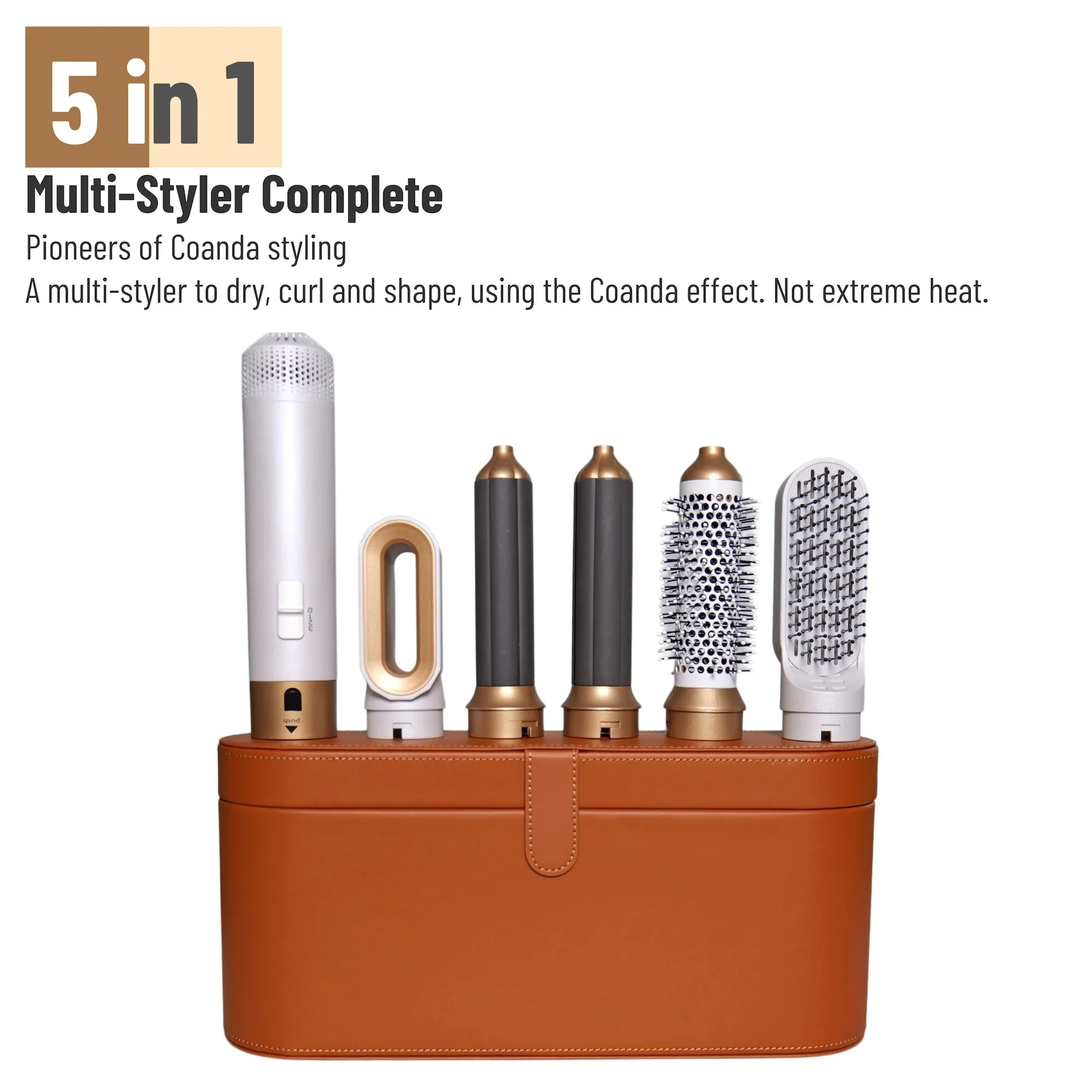 (image for) 5 in 1 Multi-Function Styler With Detachable Curling Iron Hair Straightener Hair Brush Hair Dryer For Hair Multi Styling EU Plug